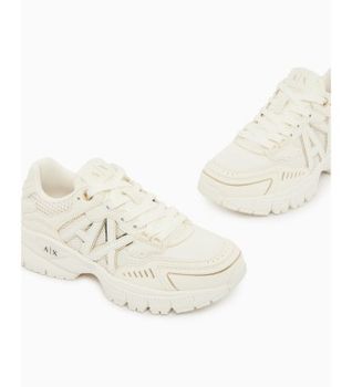 A|X Armani Exchange para mujer. XW002153AF22757MZ128 Zapatillas XW002153AF22757MZ128 blanco (37), Negro, Plano, Cordones, Casual