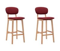 vidaxl taburetes de cocina 2 unidades tela rojo vino tinto
