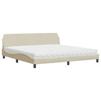 cama con colchon dover tela color crema 200x200 cm vidaxl