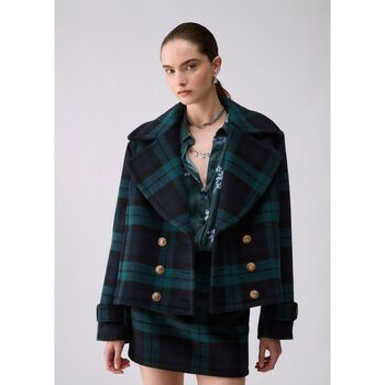 Liu Jo Abrigo Abrigo de doble botonadura corto tartan para mujer