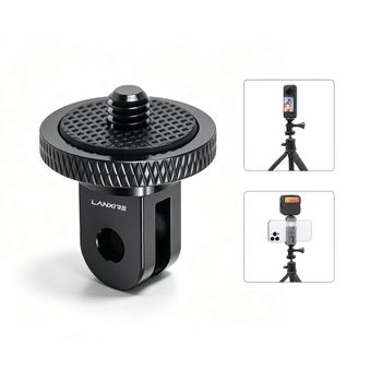 Adaptador para Trípode Lanxire 1/4 Pulgada, Soporte Giratorio 360° para GoPro Hero 9-13, Insta360 X3-X5 y Cámara de Acción DJI Osmo - 1 Unidad