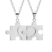 cadenas de acero inoxidable con colgantes de piezas de puzzle
