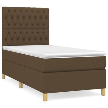Cama Tapizada 203x100x128 Cm Tejido - Marrón