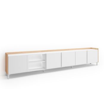 Mueble Tv, Televisión, Muebles De Salón, Almacenaje, 309x61x35 Cm, Para Tv Hasta 80