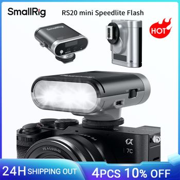 Flash para Cámara SmallRig RS20 Mini para Sony y Canon GN12 Speedlight con Pantalla OLED, 500 Destellos de Potencia Máxima/Reciclaje de 1.8s