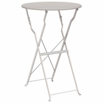 Mesa De Jardín | Mesa De Bistró Beige Ø 50 X 71 Cm