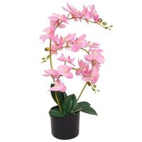 planta artificial con macetero para orquideas 65 cm rosa dec021905