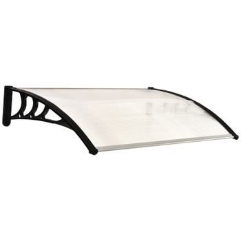 Outsunny Toldo de Puerta 75 x 100 cm Toldo en Voladizo Cubierta Policarbonato Blanco