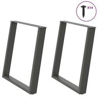 patas para mesa de comedor en forma de u 2 unidades antracita 80 x 72-73 cm acero vidaxl