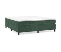 estructura de cama box spring terciopelo verde oscuro 160x200cm