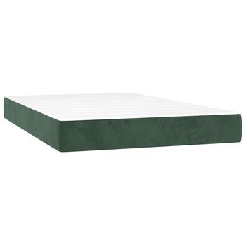 Colchón De Cama | Colchón Muelles Ensacados Terciopelo Verde Oscuro 120x220x20 Cm