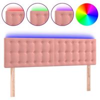 cabecero cama con led  panel de cabecera de terciopelo rosa 144x5x7888 cm