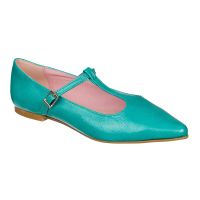 bailarina charol verde hebilla t