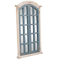 espejo de pared de madera blanco y azul 725x7x1215h cm