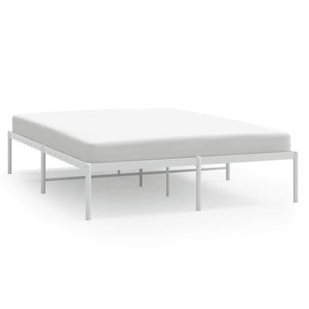 Cama Matrimonial | Cama Para Adultos | Estructura De Cama De Metal Blanca 140x200 Cm