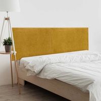 dhome cabecero mostaza 210cm dual acabado toalla soft tapizado liso con patas 4cm grosor 50 alto tejido suave para pared acusticos cabeceros absorbentes 210 dual 4cm - 50 al - mostaza