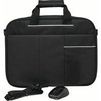 logik l13bun17 13 laptop case with wireless mouse  screen wipes - black black
