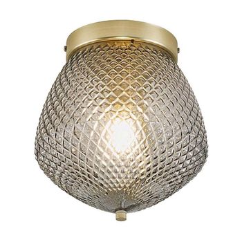 Plafón de techo elegante láton con cristal en relive color fumé