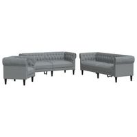 juego de sofas 3 piezas tela gris claro vidaxl