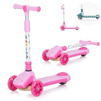 Patinete Infantil Rapido, Plegable Con Luces Led Y Hasta 50 Kg De Chipolino Pink