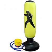 jowy saco de boxeo inflable saco de boxeo de pie para ninos con hinchador incluido base de relleno con agua o arena sujecion 160cm alto amarillo