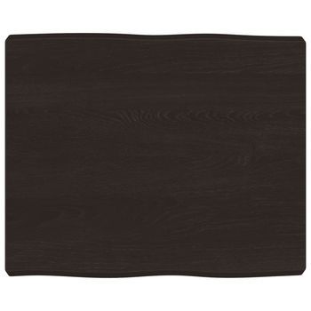 Tablero Mesa Madera Tratada Borde Vivo Marrón 60x50x(2-6) Cm Vidaxl