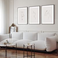 set de 3 cuadros 176 marco negro 50x70 cm