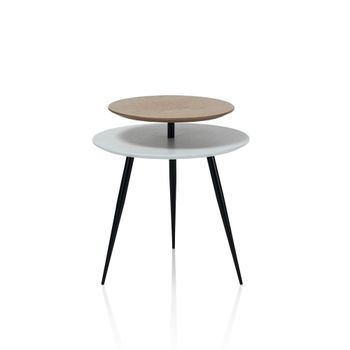 Mesa de centro en metal y mdf blanco