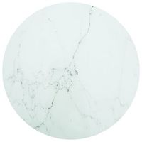 tablero de mesa diseno marmol vidrio templado blanco o80x1 cm vidaxl