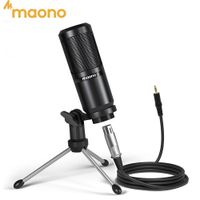 microfono de condensador maono pm360tr xlr microfono para podcast microfono de 35mm para pc laptop telefono tarjeta de sonido grabacion de juegos podcasting