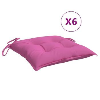 Cojines De Silla 6 Uds Tela Oxford Rosa 50x50x7 Cm Vidaxl
