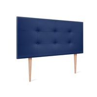 cabecero de polipiel capitone 95x115cm con patas camas 90 - azul