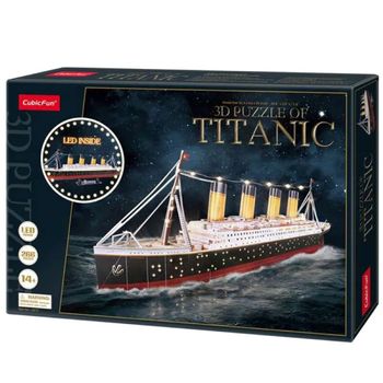 Puzzle 3D Maqueta Titanic con luz LED Cubifun