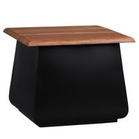 mesa auxiliar salon sheffield 50x40x50cm madera acacia negro-natural