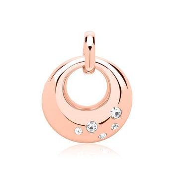 Colgante de plata 925 chapado en oro rosa con circonitas