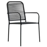 pack 2 uds sillas de jardin  silla de exterior  sillon cuerda de algodon y acero negro