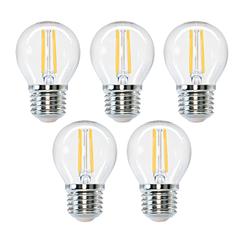 Aigostar Bombilla Led Filamento E27,Luz Calida 2700K,720 Lúmenes,6W Equivalente a 50 W,G45 Golf Bombillas,Retro Decorativa,No Regulable, Pack De 5 Uds