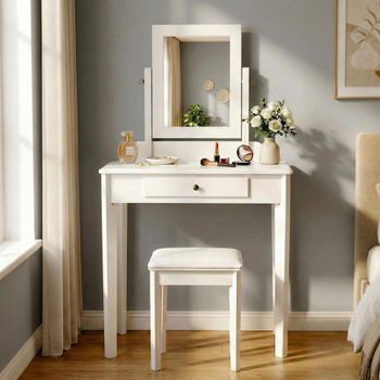 Tocador Velia Madera Blanco 42x73x130 Cm Clp