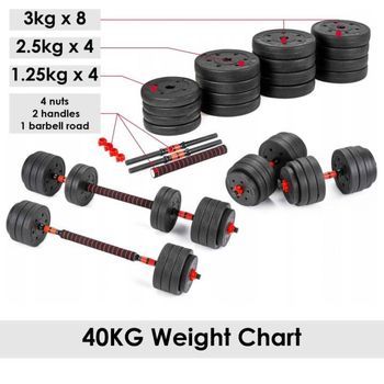 Set De Mancuernas Ajustables 2 En 1 Con Barras Para Musculación - Multifuncional 40kg