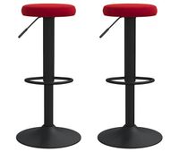 vidaxl taburetes de cocina 2 unidades terciopelo rojo tinto