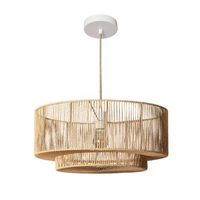 lampara colgante de techo con efecto ratan 50cm natural