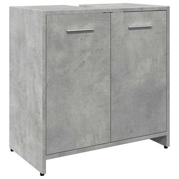 Armario Lavabo Baño Madera Ingeniería Gris Hormigón 60x33x60 Cm Vidaxl
