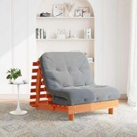 futon sofa cama  sofa convertible con colchon madera maciza marron 80x206x11 cm cfw622550