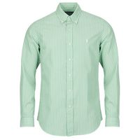 polo ralph lauren camisa manga larga camisa ajustada custom fit en popelin de rayas para hombre