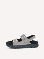 caprice sandal brown made of leather without heel size 38
