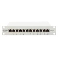 digitus panel 10 12 puertos ftp cat 6 1u gris