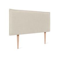 cabecero de lino natural liso con ribete 110x105cm con patas camas 105 - beige