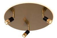 lampara de techo de acero con 3 led integrado oro mate  laton