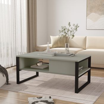 Mesa De Centro Laukaa 100x60x45 Cm - Gris Verdoso [en.casa]