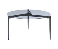 mesa de centro ulokantaa redonda o80x40 cm cristal ahumado gris encasa